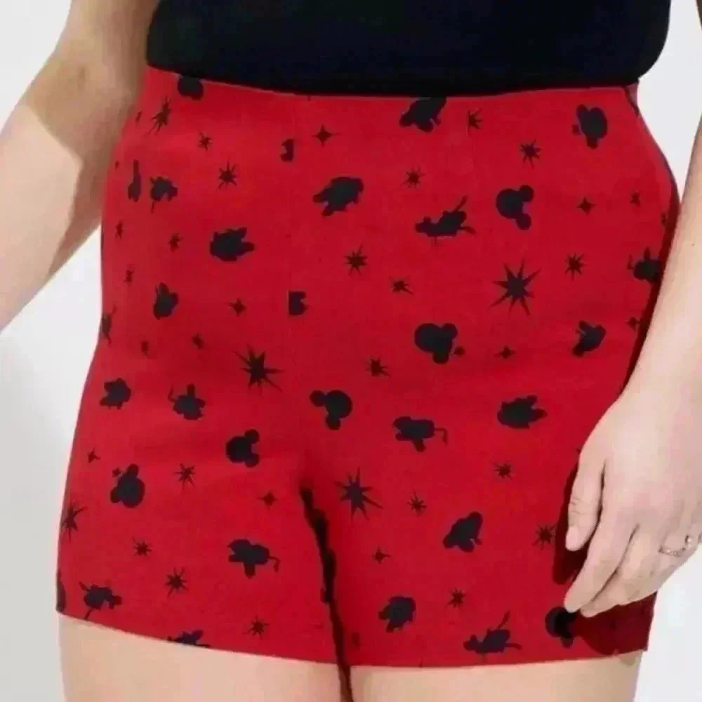 Torrid Disney Mickey Mouse & Friends Americana Pull On Shorts Red